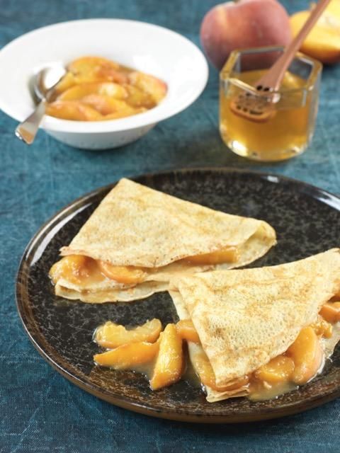 Crêpes aux nectarines caramélisées